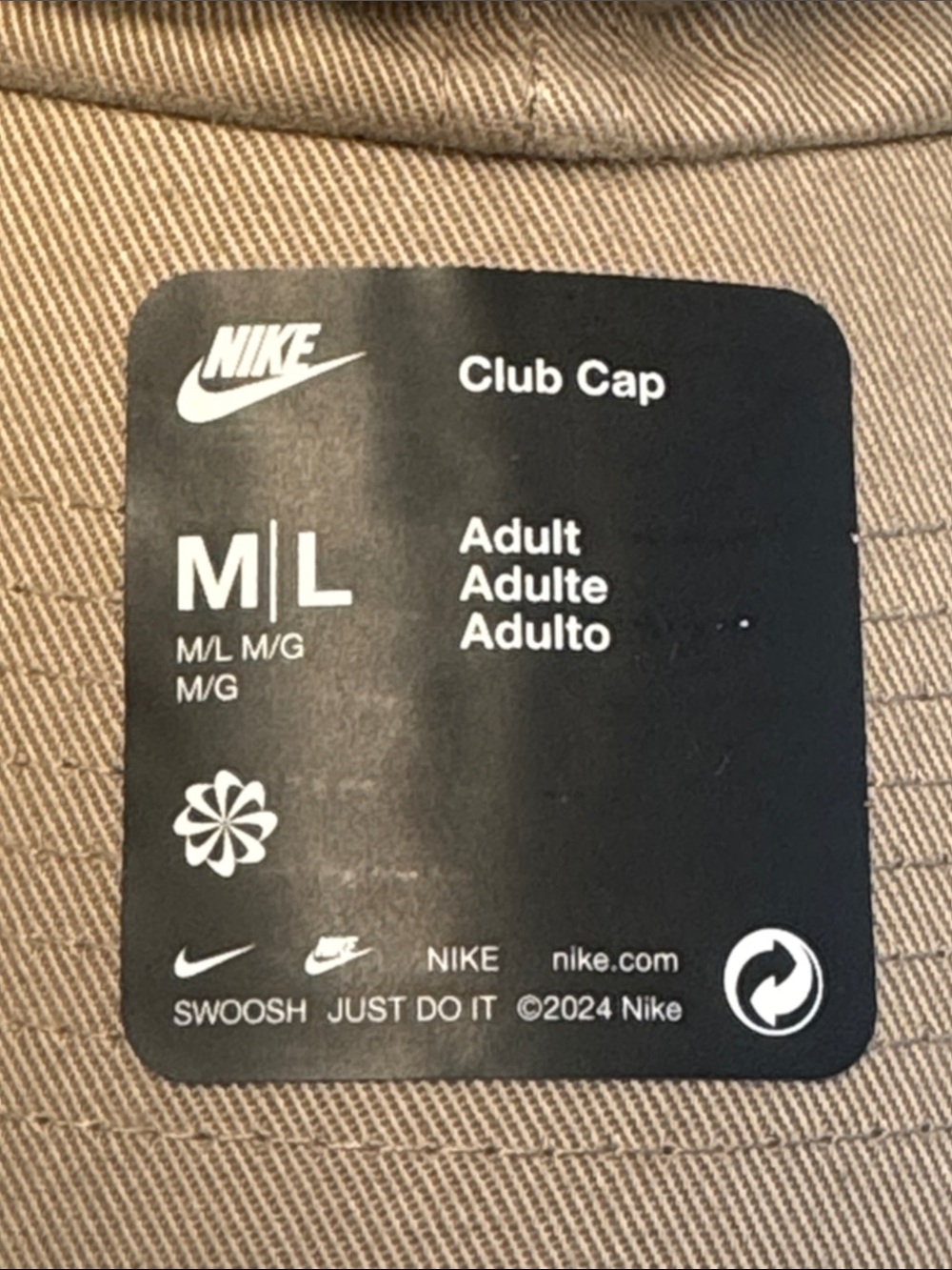 Nike Men’s Club Cap - Tan with White Swoosh - Picture 2 of 10